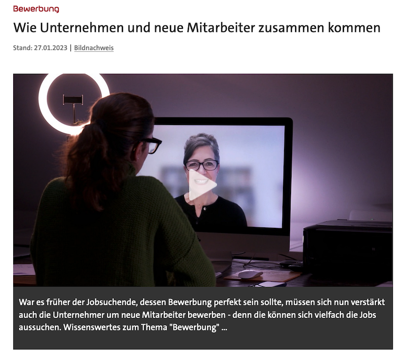 Bewerbung online - Tipps fuers virtuelle Vorstellungsgespraech